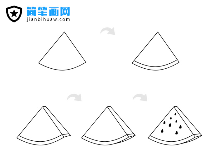 西瓜簡(jiǎn)筆畫的畫法步驟和上色
