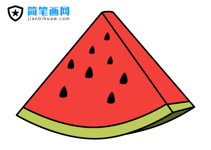 西瓜簡(jiǎn)筆畫的畫法步驟和上色
