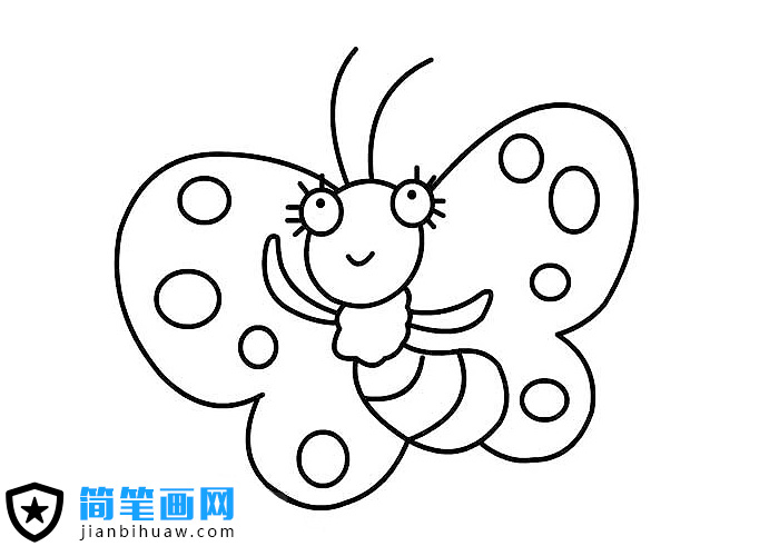 可愛(ài)卡通蝴蝶簡(jiǎn)筆畫(huà)圖片
