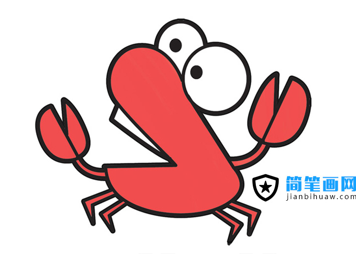 可愛(ài)卡通螃蟹簡(jiǎn)筆畫圖片